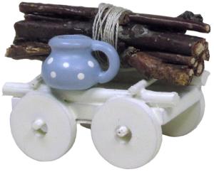 Flade Handwagen mit Holzbündel  (Flade, 3407) Erzgebirgische Volkskunst: Handwagen mit Holzbündel